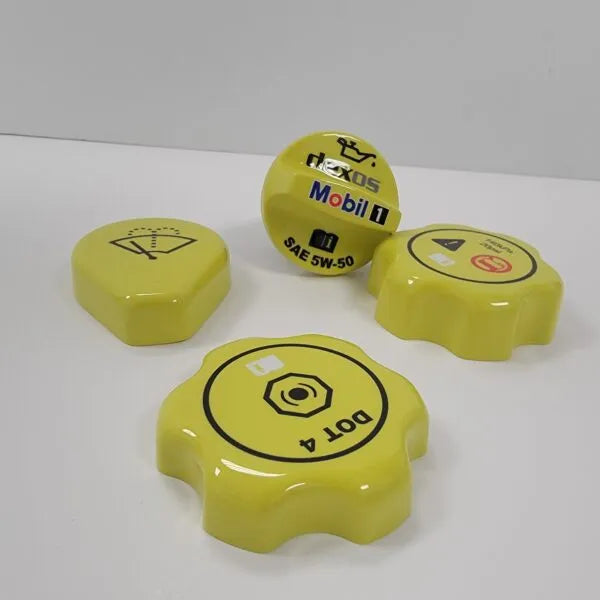 C8 Corvette Custom Fluid Caps โ Brake, Oil, Coolant & Washer (2020โ2026)