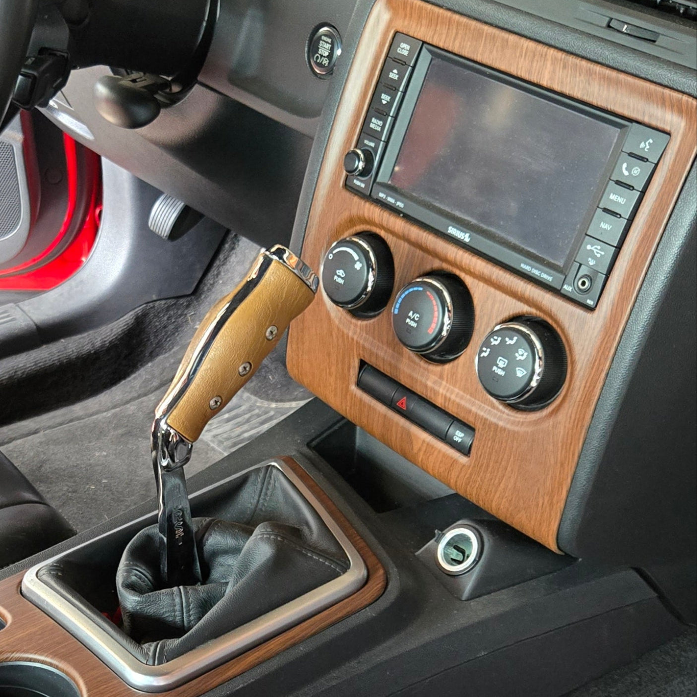 2008–2010 Dodge Challenger Wood Grain Interior Radio Cover
