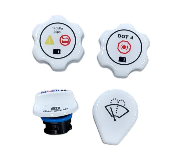 C8 Corvette Custom Fluid Caps – Brake, Oil, Coolant & Washer (2020–2026)